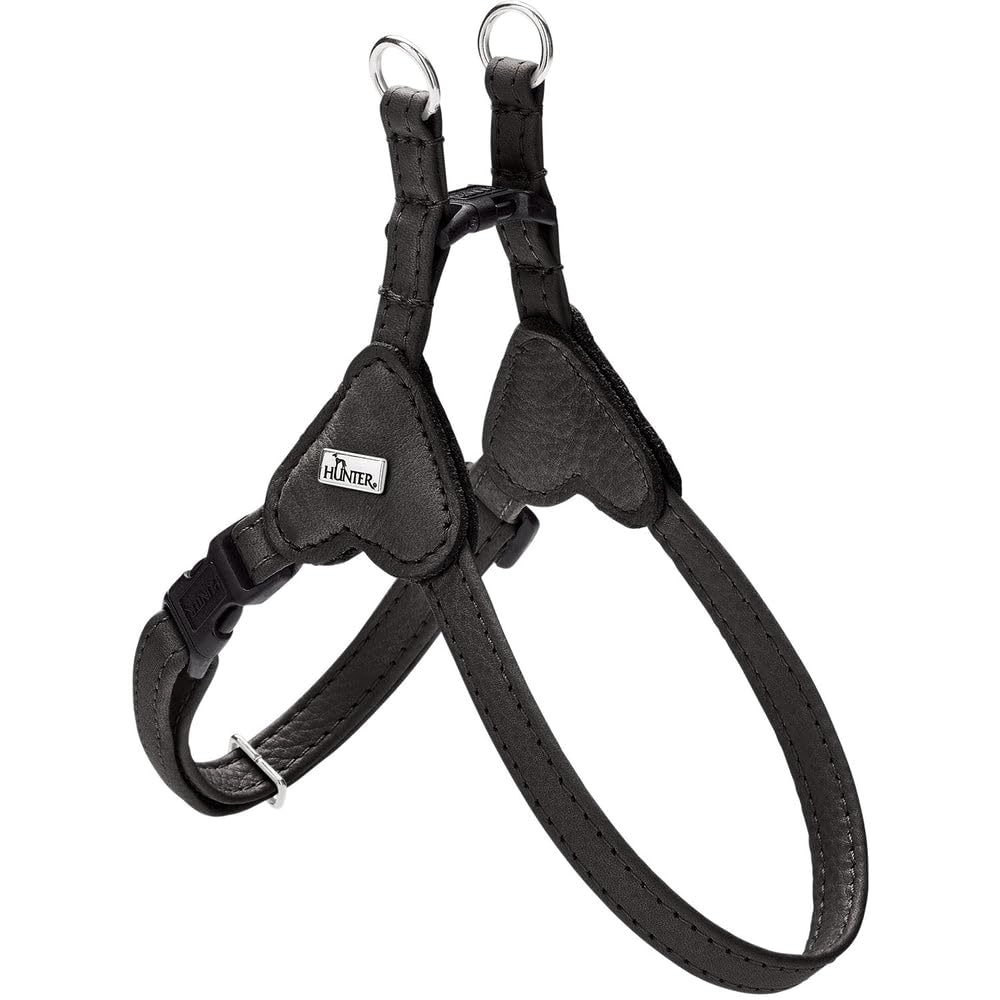 Hunter Hundegeschirr SOHO MINI, Farbe: schwarz, Rindsleder, weich & geschmeidig, fellschonend, leich