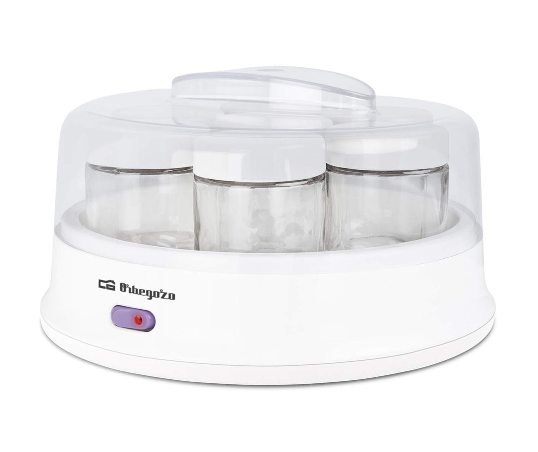 Orbegozo YU 2350 - Joghurtbereiter, 7 Gläser von 200 ml, transparenter Deckel, Ein- und Ausschalter,