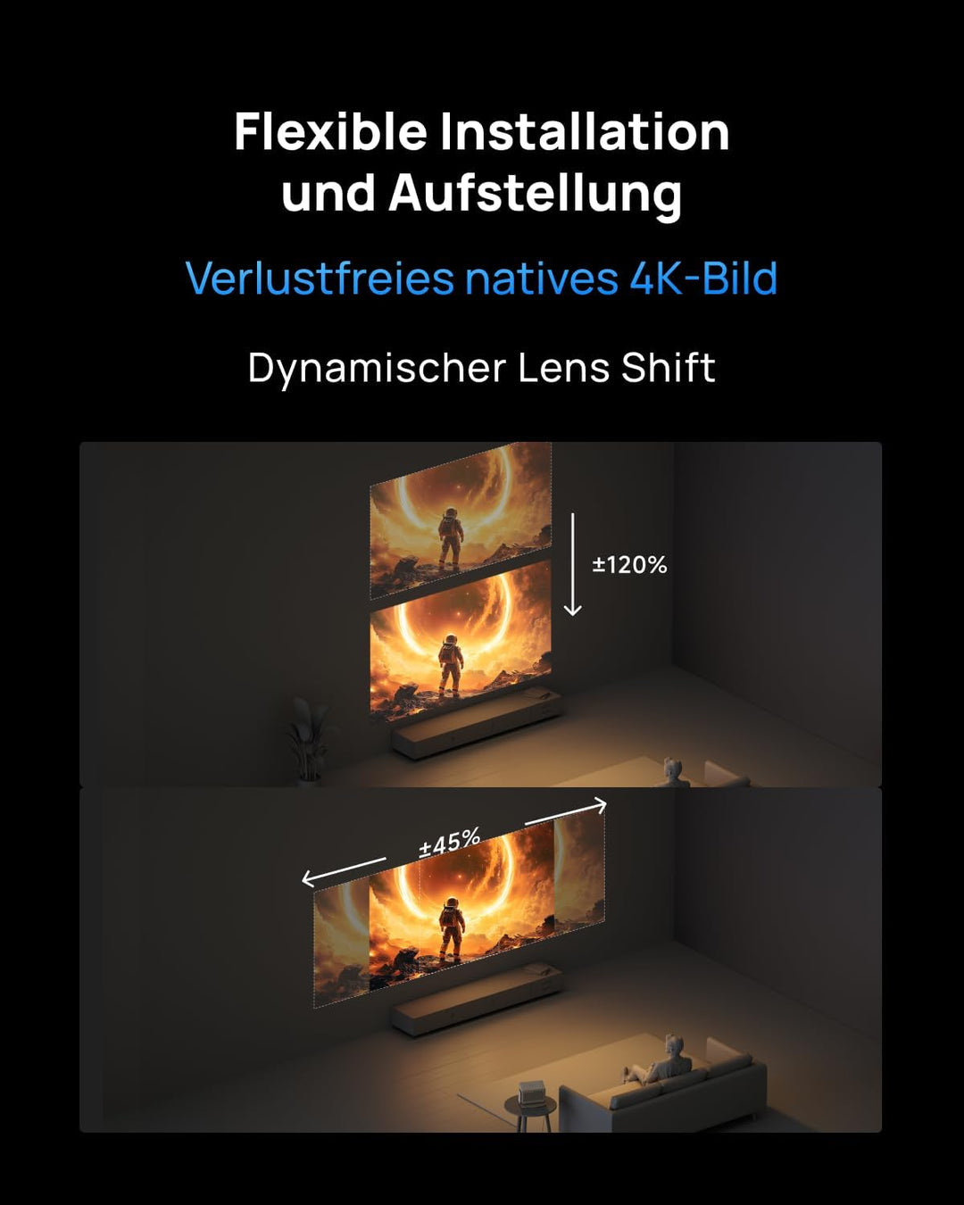 XGIMI Horizon 20 4K RGB Triple Laser Heimkino Beamer, 3200 ISO Lumen, Google TV mit lizenziertem Net