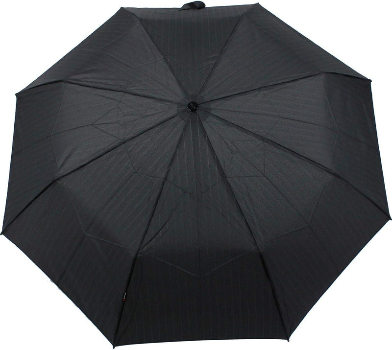 Knirps Regenschirm Fiber T2 Duomatic - Pinstripe Black Schwarz, Schwarz