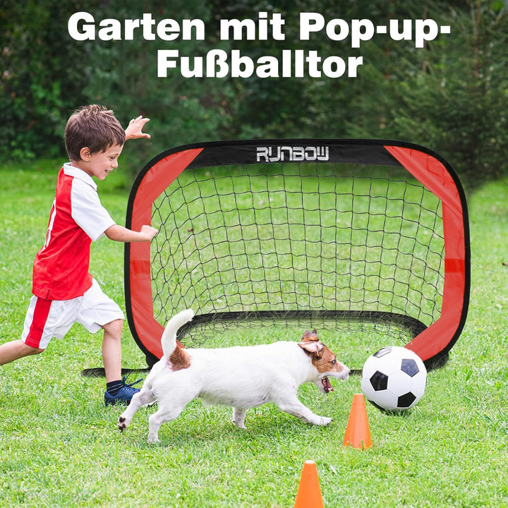 100 x 67 cm Kinder Fussballtor mit Tragebeutel, tragbares Pop-up-Fussballnetz für Hinterhoftraining,