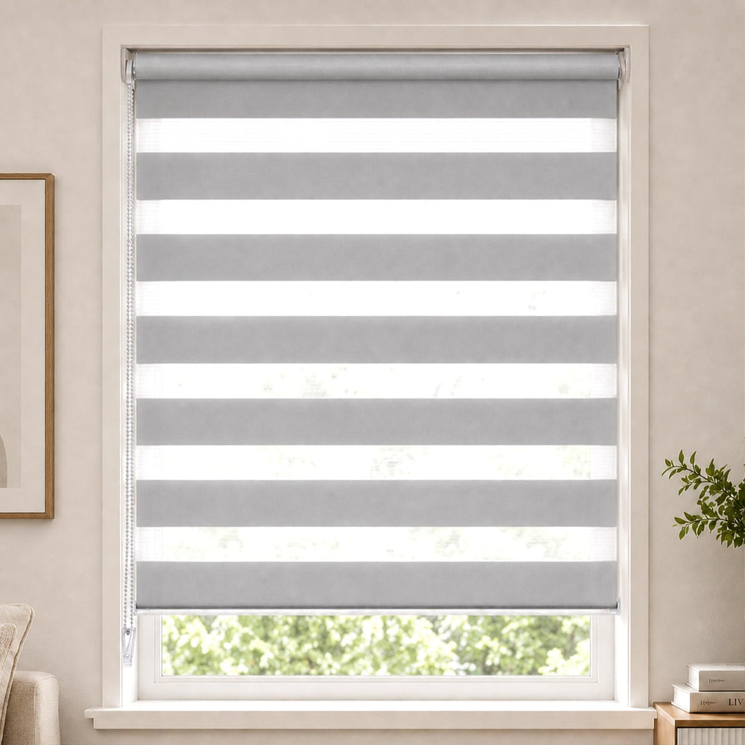 VOUNOT Doppelrollo klemmfix ohne Bohren, Duo Rollo Klemmrollo für Fenster und Tür, lichtdurchlässig