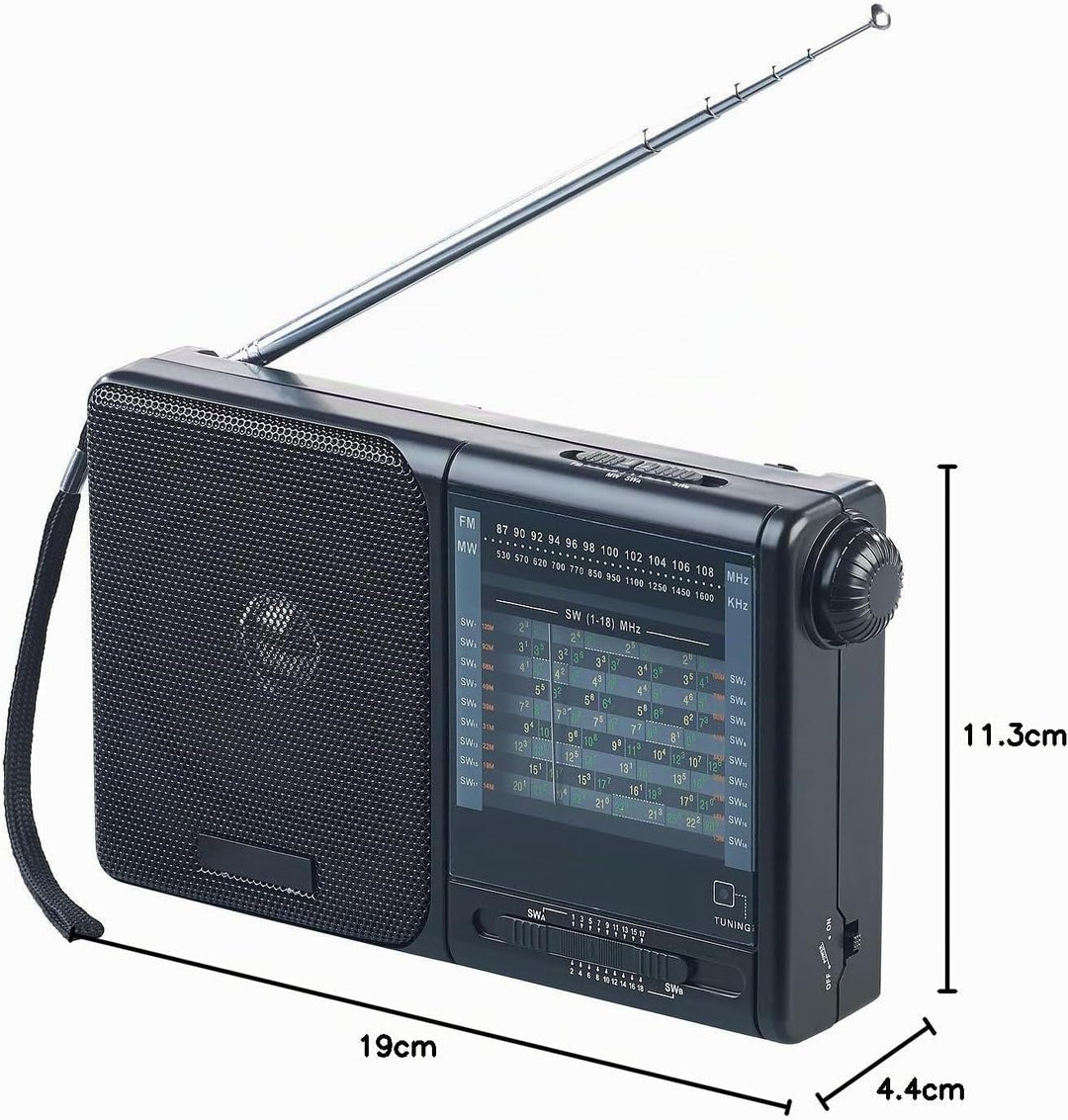 auvisio Weltradio: Analoger 20-Band-Weltempfänger mit FM, MW und 18x KW (analog Radio, KW Radio, bat