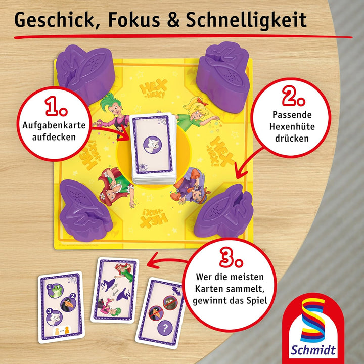 Schmidt Spiele 40658 Bibi Blocksberg, Der verhexte Hexenhut, Memo und Aktionsspiel, Kinderspiel
