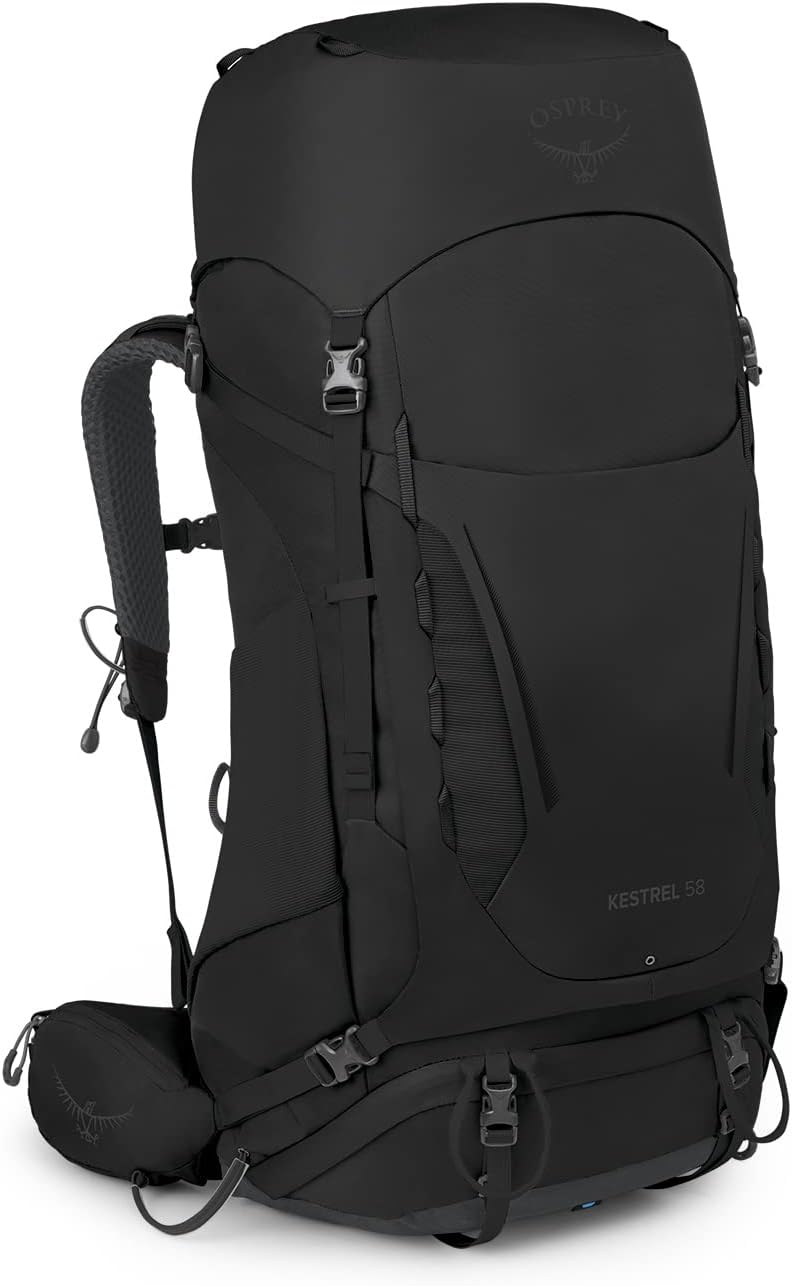 Osprey Europe Herren Kestrel 58 Backpack Schwarz S-M, Schwarz S-M