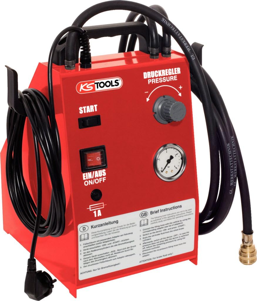 KS Tools 160.0700 Bremsenwartungsgerät KS5, 5 Liter &amp; BGS 1745 | Offener Doppel-Ringschlüssel-Satz |