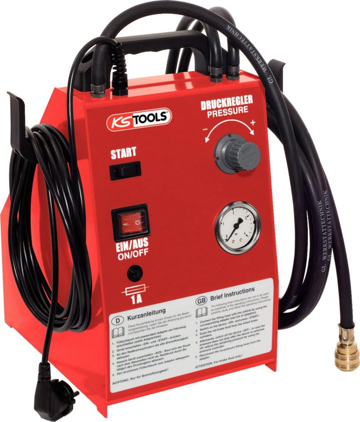 KS Tools 160.0700 Bremsenwartungsgerät KS5, 5 Liter &amp; BGS 1745 | Offener Doppel-Ringschlüssel-Satz |