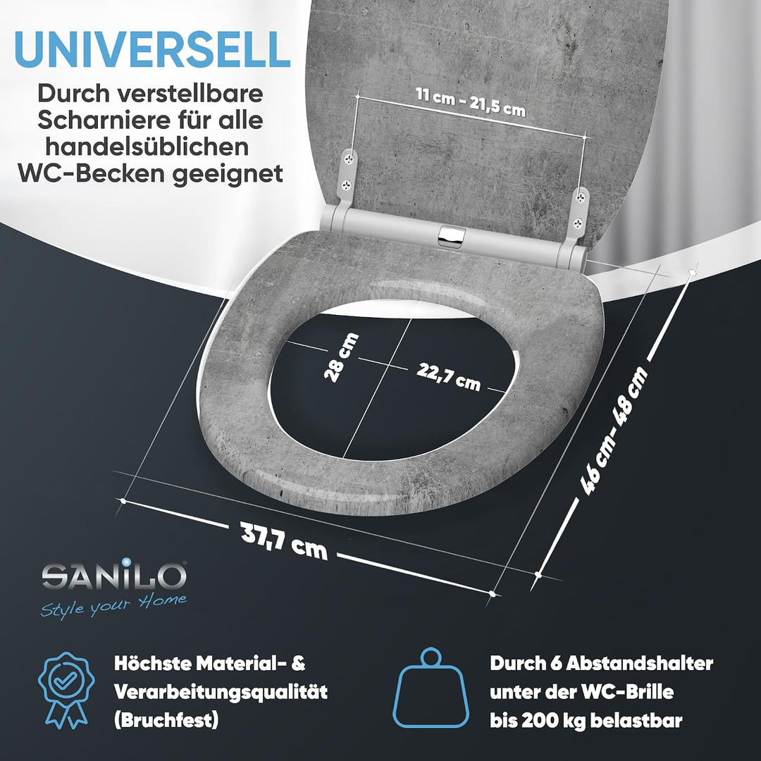 Sanilo WC Sitz mit Absenkautomatik, viele neue Toilettendeckel zur Auswahl, hochwertige Oberfläche,