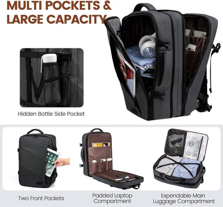 LOVEVOOK Rucksack Handgepäck Flugzeug, 40L Reiserucksack Handgepäck Flugzeug, Business Rucksack Herr
