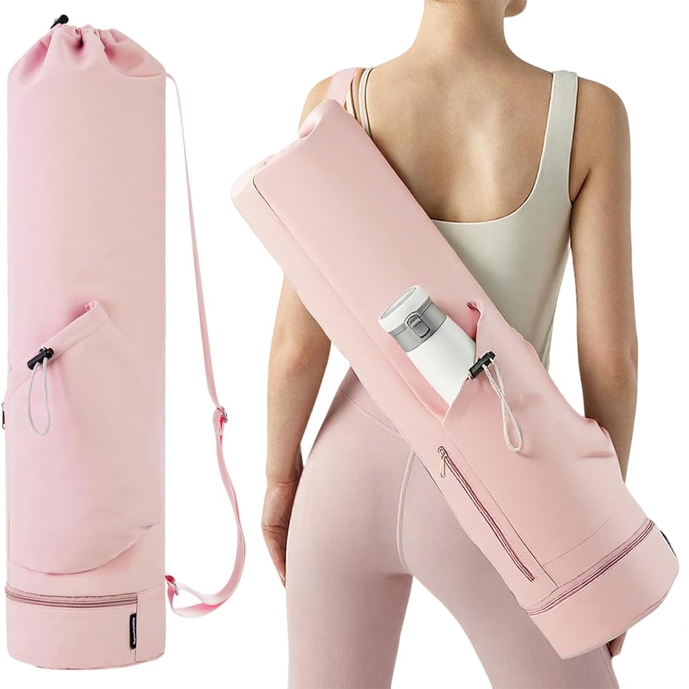 Yogatasche, Yogamatte Tasche mit Nassfach und Flaschentasche, Verstellbarer Schultergurt Gym Yoga Ta