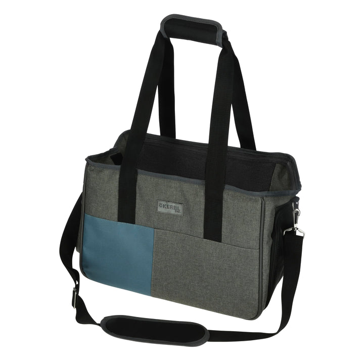 Kerbl Pet Tragetasche Vacation, Hundetasche, Transporttasche, grau, blau, 40x20x27cm, Nylon, Hunde,