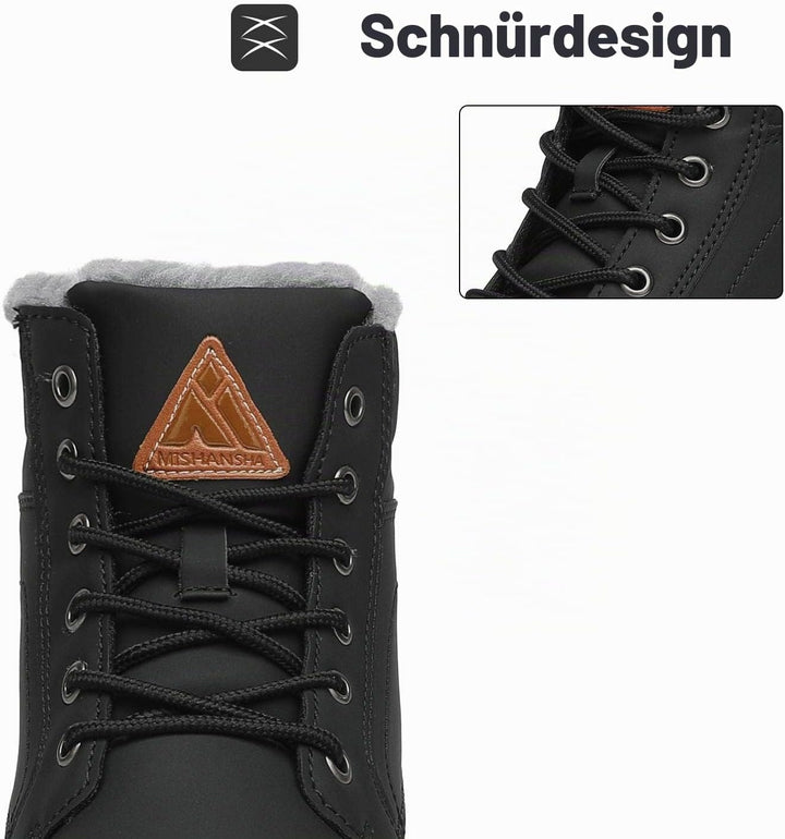 Mishansha Unisex Winterschuhe Winterstiefel mit Warm Gefüttert, Gr. 36-48 40 EU Tinte Schwarz, 40 EU