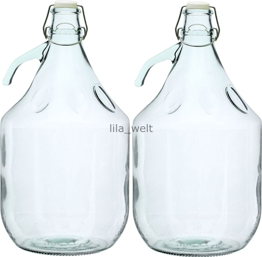 Unbekannt 2 x5L Gärballon mit BÜGELVERSCHLUSS Flasche Glasballon Weinballon Bügelflasche Glasflasche