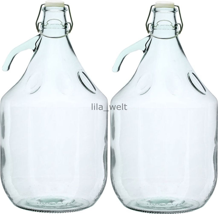 Unbekannt 2 x5L Gärballon mit BÜGELVERSCHLUSS Flasche Glasballon Weinballon Bügelflasche Glasflasche