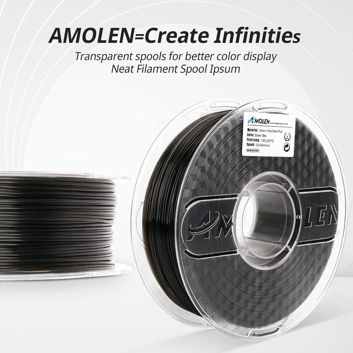 AMOLEN 3D Filament Massgenauigkeit +/- 0,02 mm, Sauber Gewickeltes, Kompatibel Mit 3D FDM Druckern,