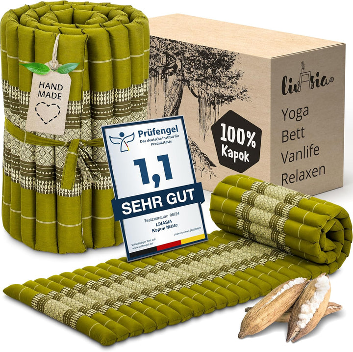 livasia Rollmatte Rollmatratze L-200x110x4,5cm, Gästebett Gästematratze 1 Person, Reisebett Kofferra