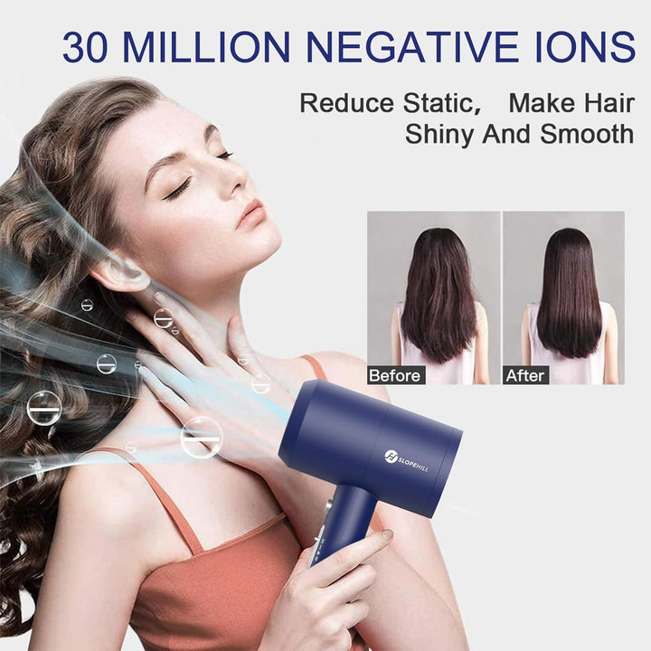 Ionen Föhn AC Motor 1800W Haartrockner, Slopehill Schnelltrocknen Hair Dryer, Haarfön mit Heiss-/Kal