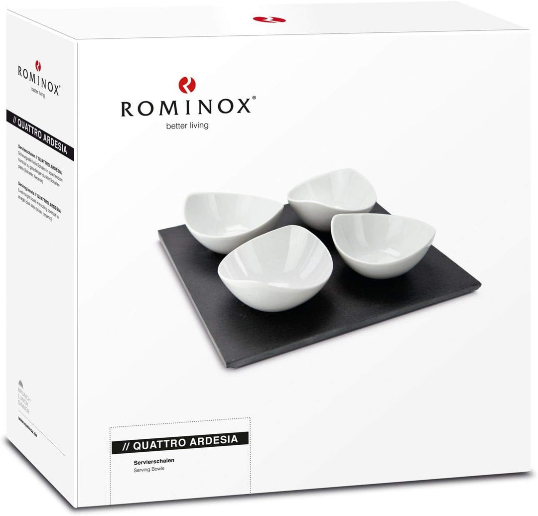 ROMINOX Geschenkartikel Servierschalen // Quattro Ardesia – 5-teilig, 4 schwungvolle Schalen und 1 S