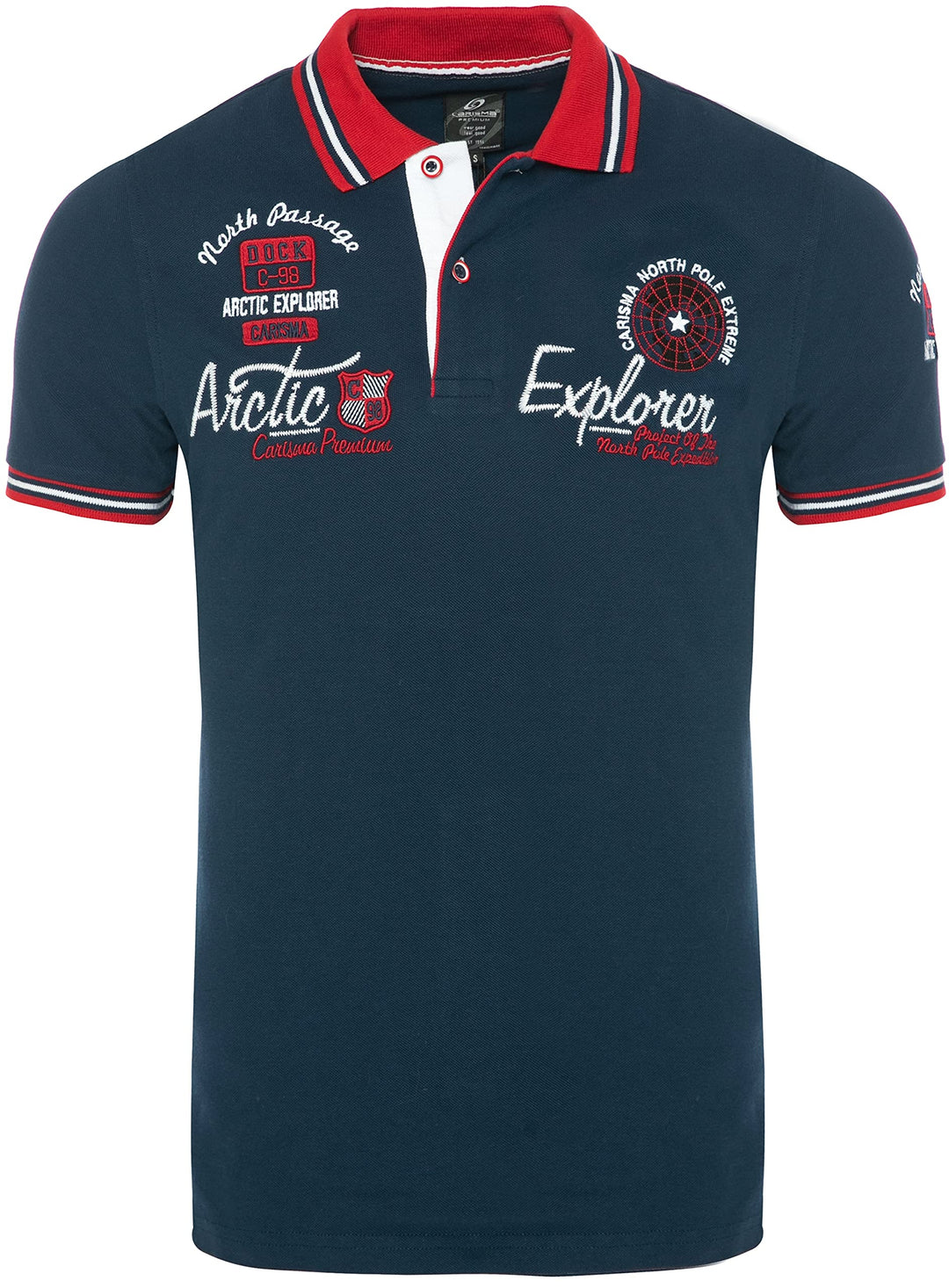 Carisma Casual Herren Poloshirt Kurzarm T-Shirt Regular Fit mit Hochwertigen Stickerei 4634 S Navy,
