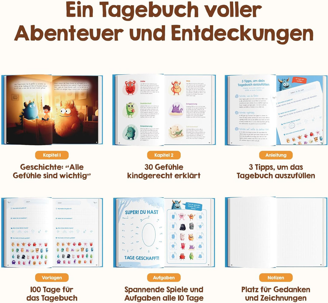 Gefühlstagebuch Kinder [6-12 Jahre] - Tagebuch Mädchen & Jungs - Gefühle Buch für Umgang mit Emotion