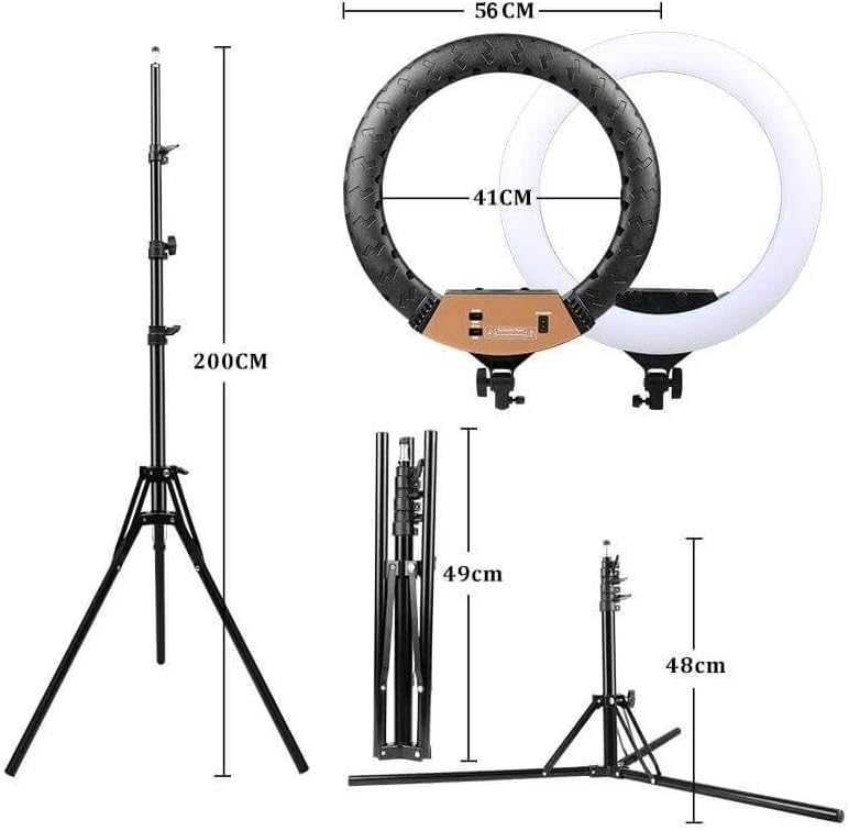 Luminate 56cm / 22 Zoll Ringlicht mit Stativ für professionelle, grossflächige Beleuchtung, Werbevid