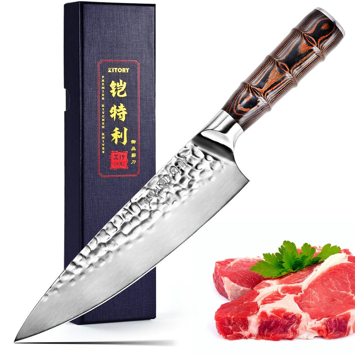 Kitory Kochmesser 20cm, Profi Küchenmesser Chefmesser Ultrascharf aus hochwertigem rostfreiem Edelst