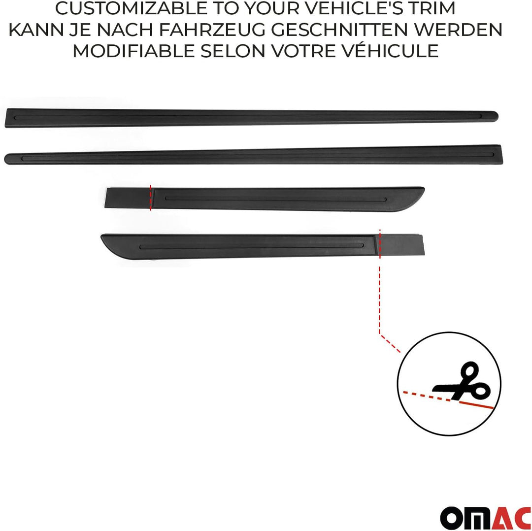 Seitentürleiste Türschutzleiste Universal Polypropylene Schwarz 4X 159 Matt Schwarz, 159 Matt Schwar