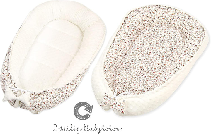 PIMKO Babynest 2seitig Minky Babynestchen für Baby Kuschelnest Babykokon für Säuglinge und Neugebore
