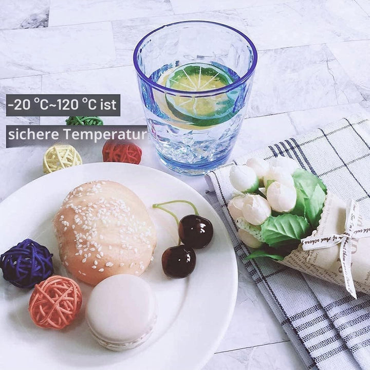 8 Stück 300 ml unzerbrechliche Trinkgläser aus Kunststoff, spülmaschinenfest, BPA-frei, Saft-Gläser,