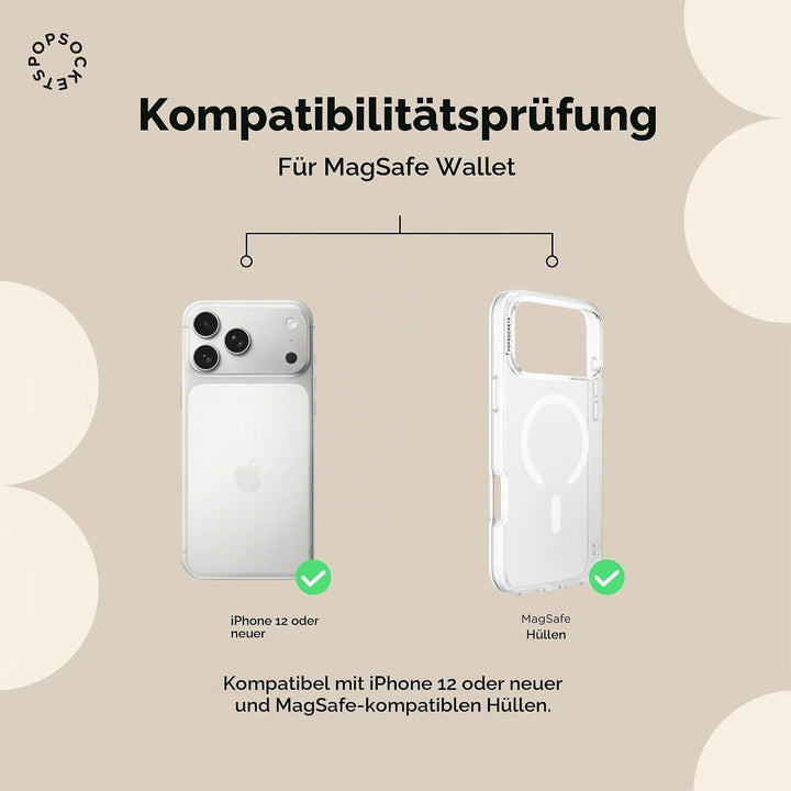 PopSockets Handy-Wallet für MagSafe, Kartenhalter ohne Grip, Black - Black Schwarz, Schwarz