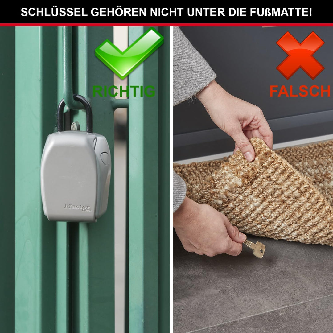 Master Lock Schlüsseltresor Extra Sicherheit, Wandhalterung, Aussen, 18.8 x 10.5 x 4.6 cm, Schlüssel