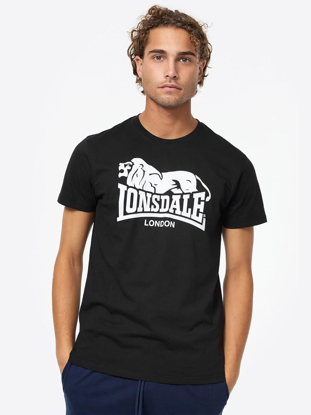 Lonsdale Herren Collessie Freizeit T-Shirts S Black/White, S Black/White