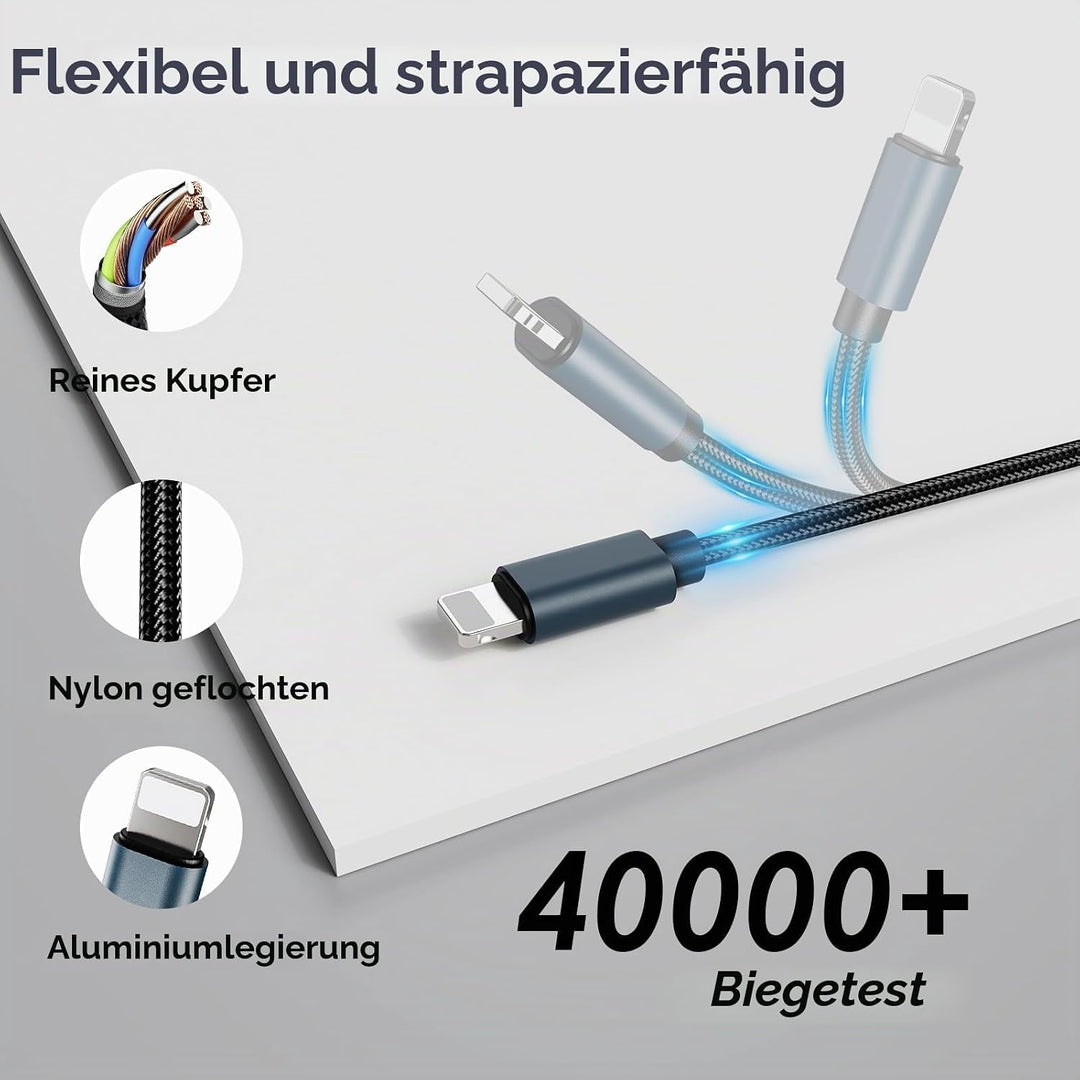 2er-Pack 3-in-2 Ladegerät für apple watch ladekabel(1.2m),USB C multi ladekabel für apple watch Ultr