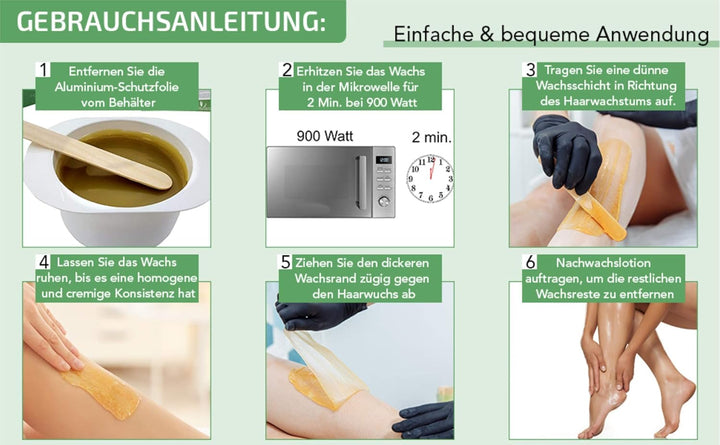 Dermawax 300 g Natural Honig Wachs Heisswachs Mikrowellenwachs zum Epilieren in der Mikrowelle erwär