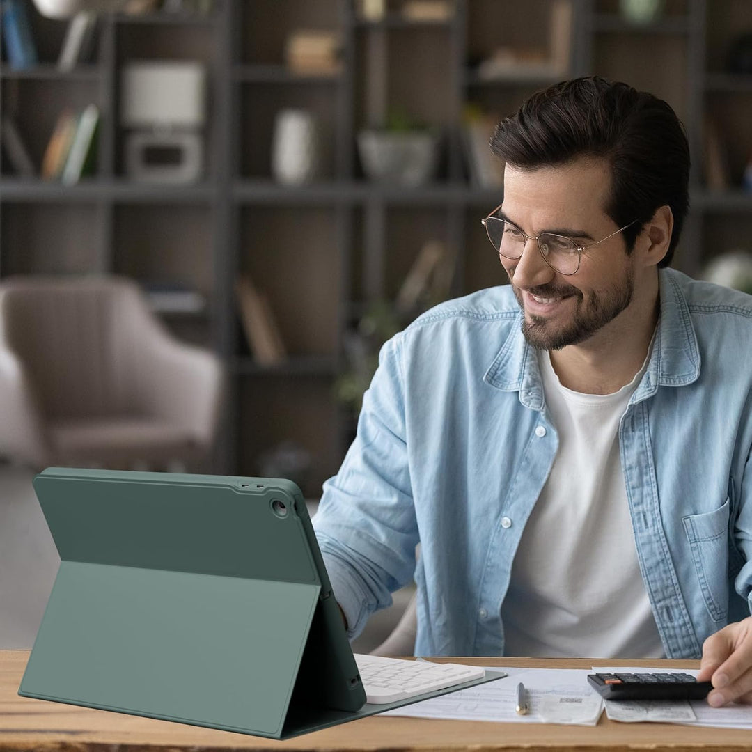 Tastatur Hülle für iPad 9. Generation 10,2 Zoll mit Stifthalter, Magnetisch Bluetooth Abnehmbarer Ta