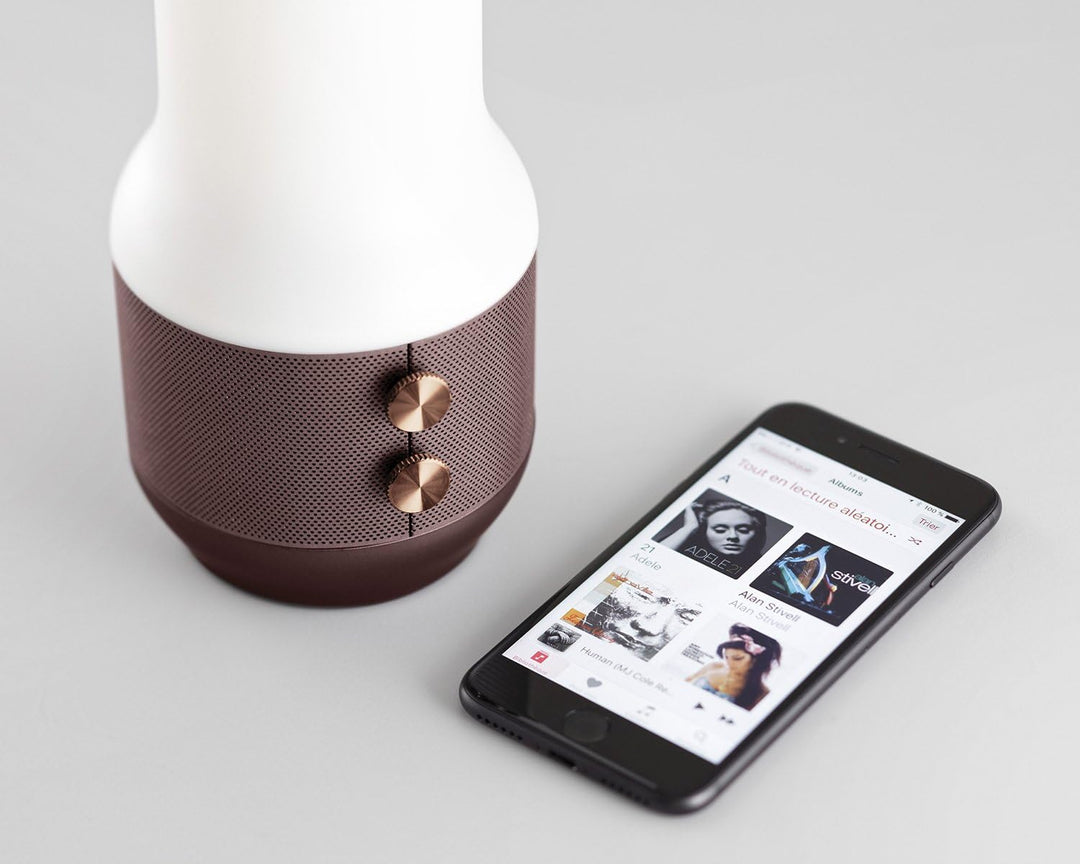 Lexon TERRACE, Bluetooth-Speaker, Leuchte und Powerbank, braun, braun