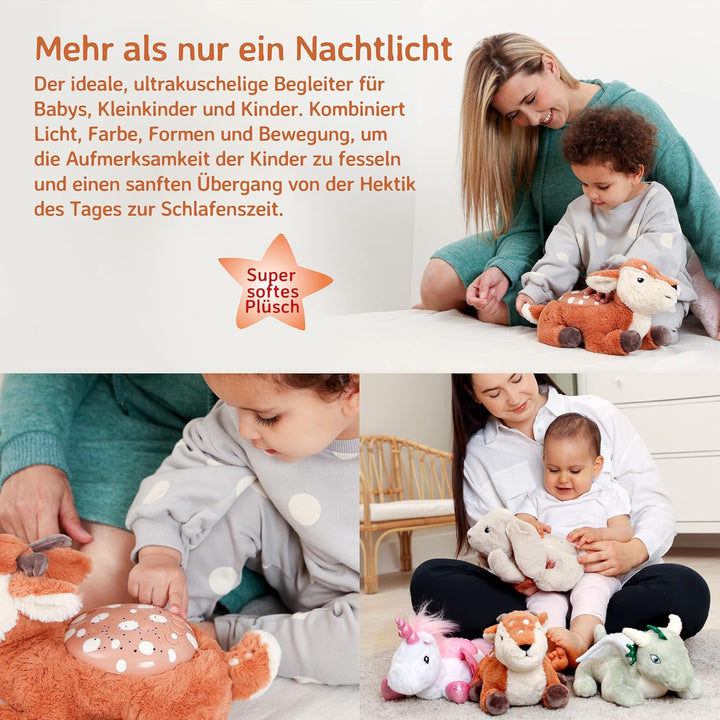 Cloud b Nachtlicht Sternenprojektor für Kinder |Weiches Plüschtier |Sanfter LED Galaxie Deckenprojek