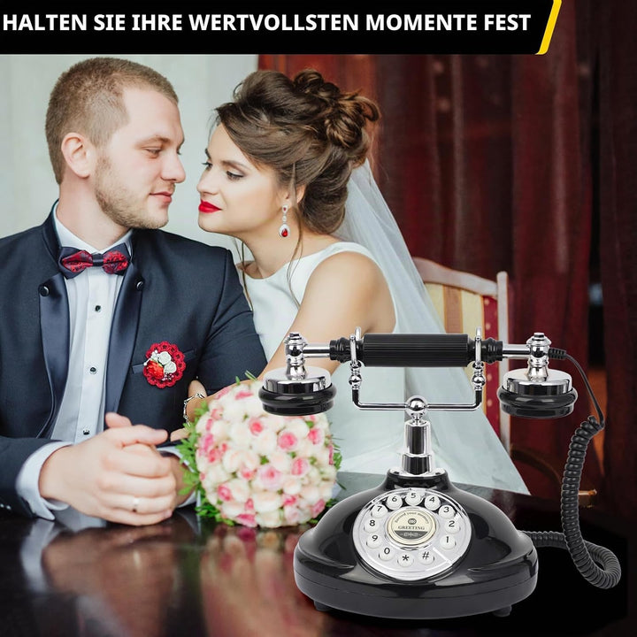 Audio Gästebuch Hochzeit Telefon mit Flugetui, Record Customized Audio Nachricht mit Gästebuch Retro