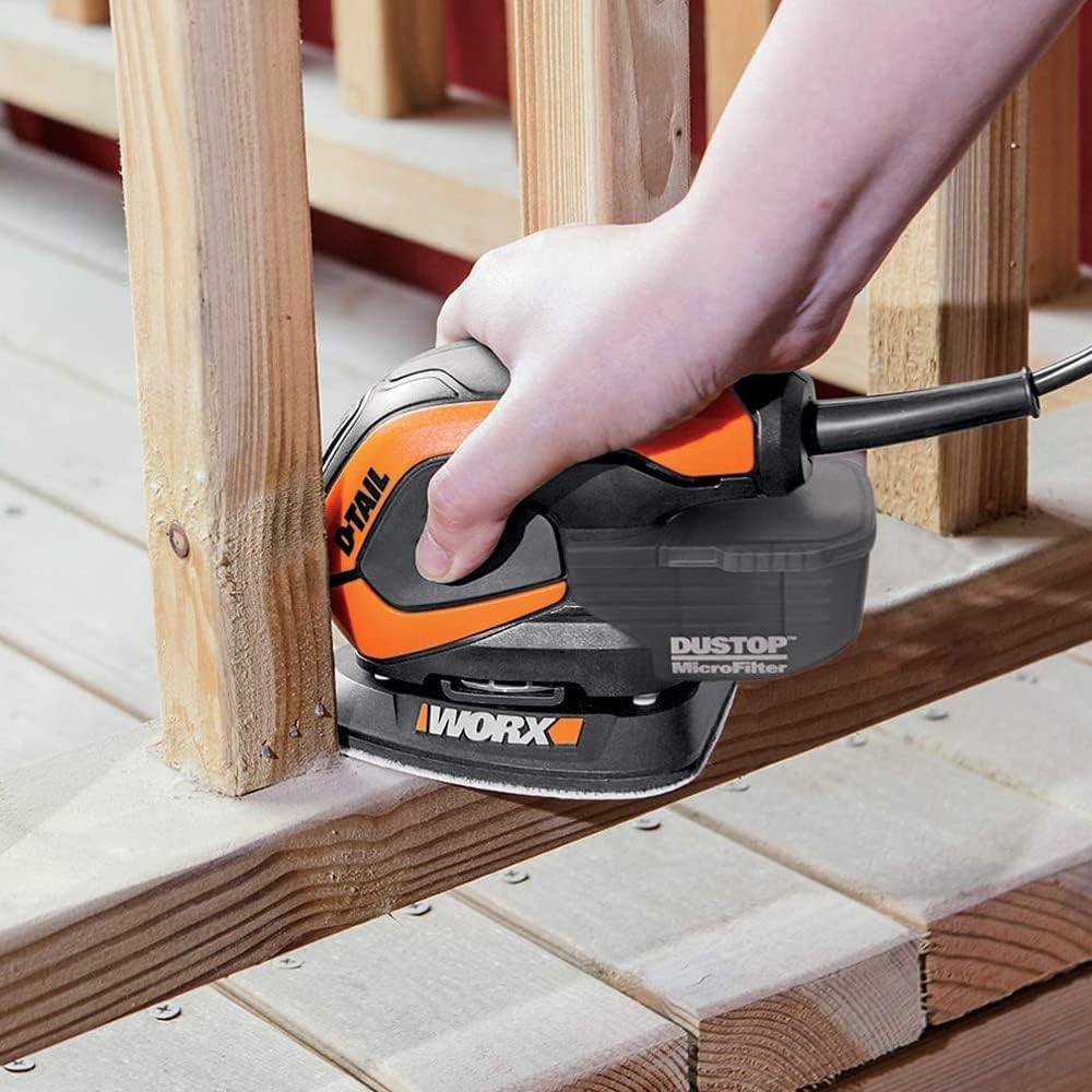 WORX WX648 Schleifer 65W, 230V – Ergonomischer Handschleifer zum Schleifen auch an schwerer zugängli