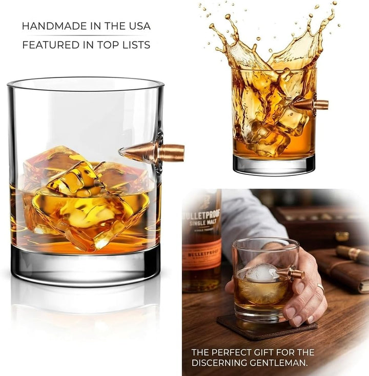 Kugel Whisky Gläser 2er set, Glas Craft Becher, Creative Bullet Bierkrug, Weinglasbecher für Zuhause