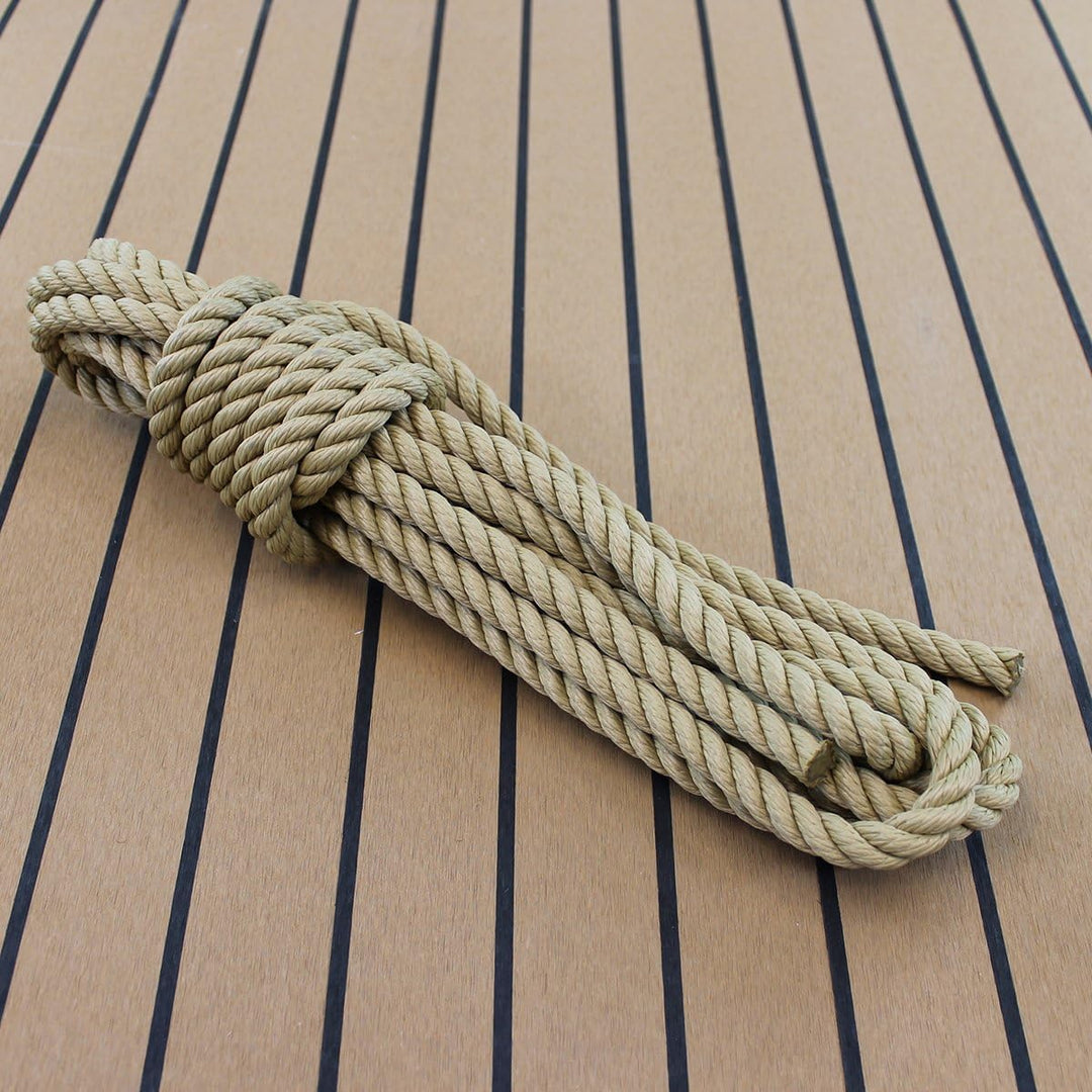 Tauwerk 10mm - Farbe: naturfarben 3-litzig gedreht Leine Schnur Festmacher Rope Tau Seil Allzwecksei