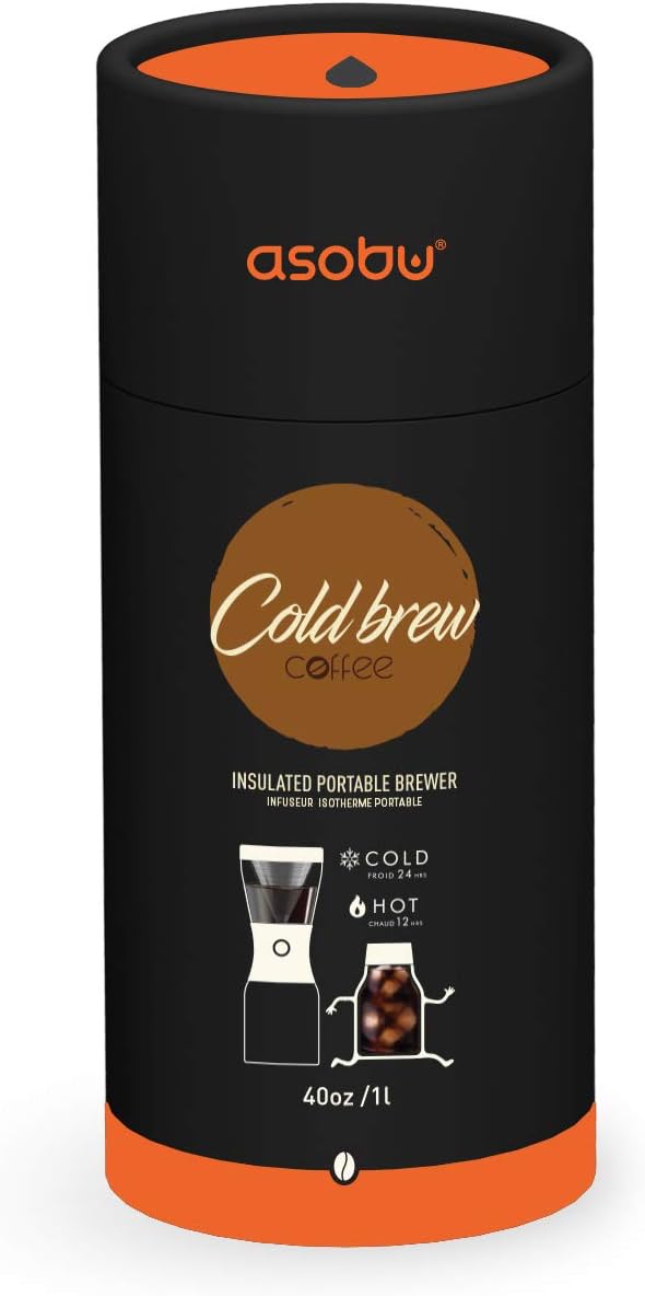 Asobu - Cold Brew Kaffeebereiter | Teebereiter to go mit Sieb schwarz, 50