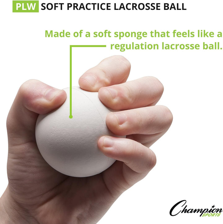 Champion Sports PLW Soft Lacrosse Übungsball White - Sponge, White - Sponge