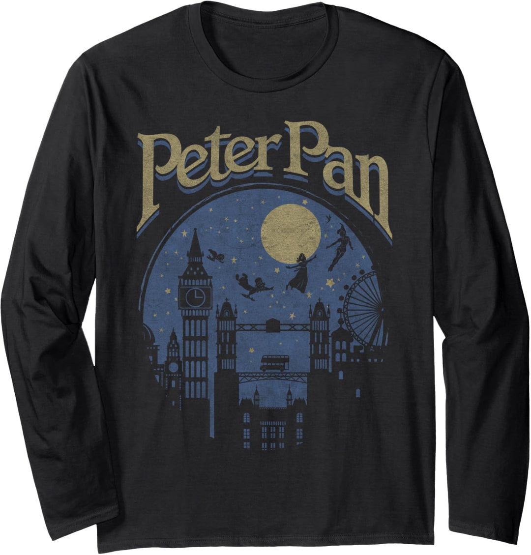 Disney Peter Pan Group Shot London Night Silhouette Langarmshirt