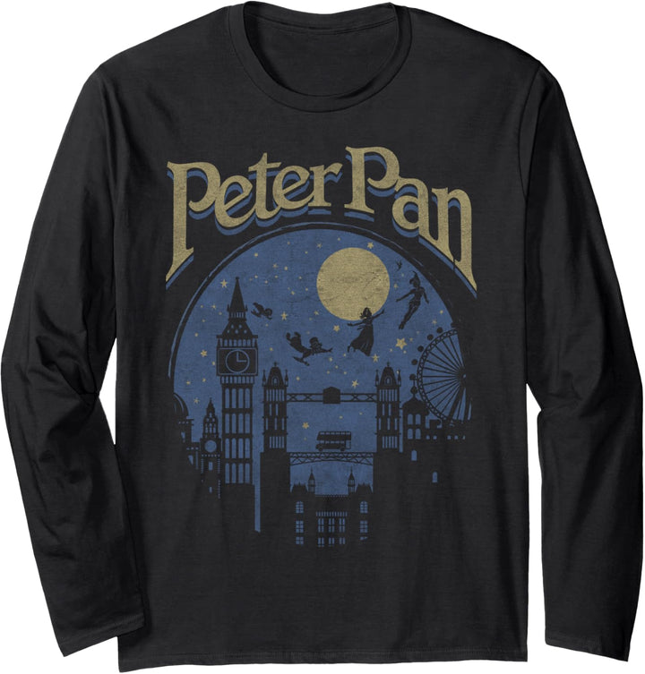 Disney Peter Pan Group Shot London Night Silhouette Langarmshirt