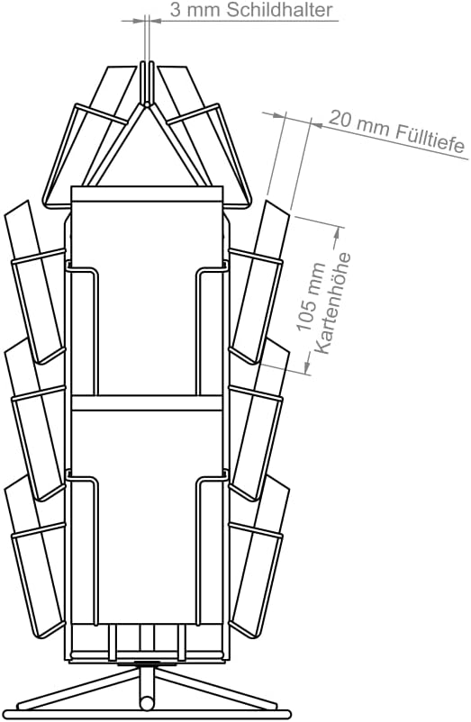 FLUHR DISPLAYS Kartenständer in silber | Thekenständer mit 12 Fächer | Für DIN A6 Karten im Quer-/ H