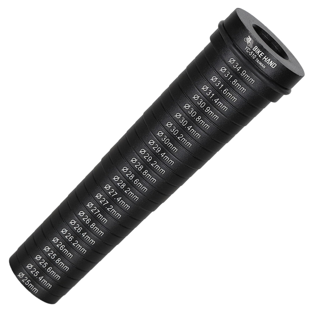 Bikehand Sattelstütze aus Aluminium – Messmass – Schnellmesswerkzeug – 25 mm bis 34,9 mm