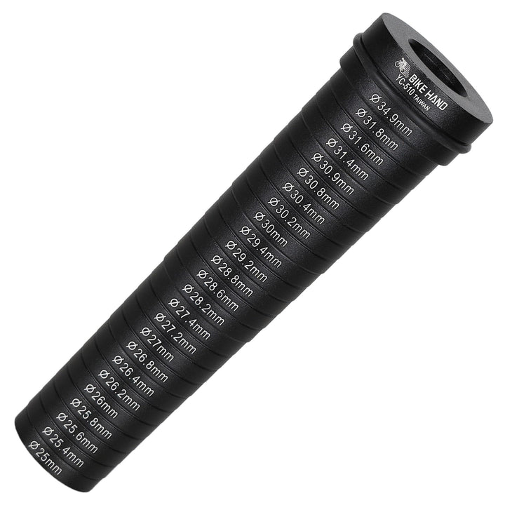 Bikehand Sattelstütze aus Aluminium – Messmass – Schnellmesswerkzeug – 25 mm bis 34,9 mm