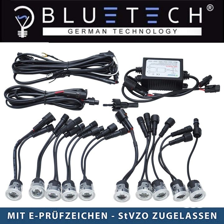 LEDflex flexibles Flex-Design Tagfahrlicht mit 10 LEDs - STVZO passend für alle PKW mit R-87 Zulassu