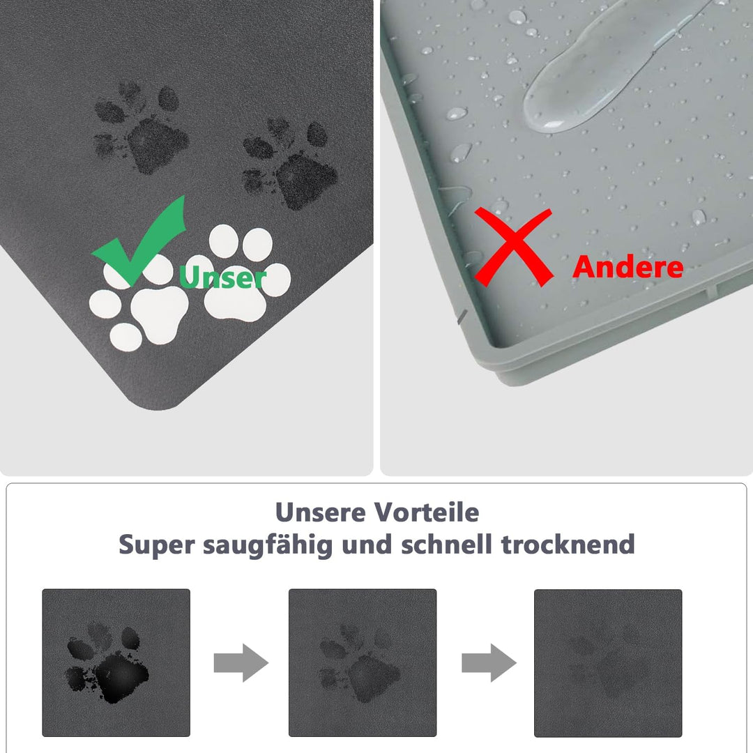 Napfunterlage Hund Katzen Futternapf Unterlage: 60 x 40 cm rutschfeste Hundenapf Unterlage Katzennap